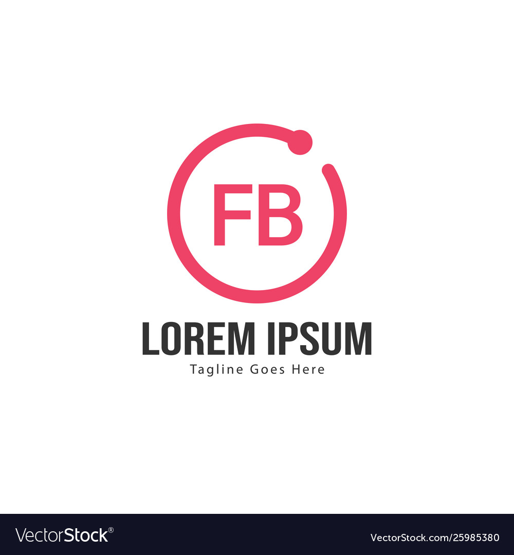 Initial fb logo template with modern frame vector image Initial fb logo template with modern frame