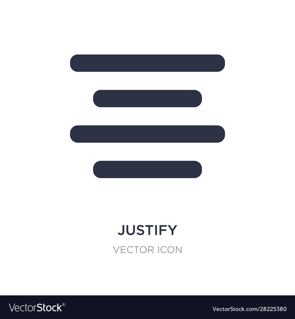 Justify icon on white background simple element vector image Justify icon on white background simple element