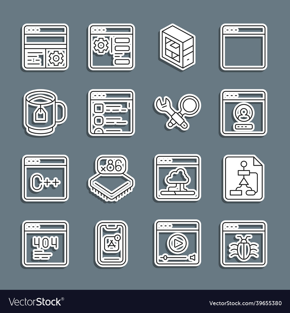 Zeile System Bug flowchart erstellen Konto vector image Zeile System Bug flowchart erstellen Konto