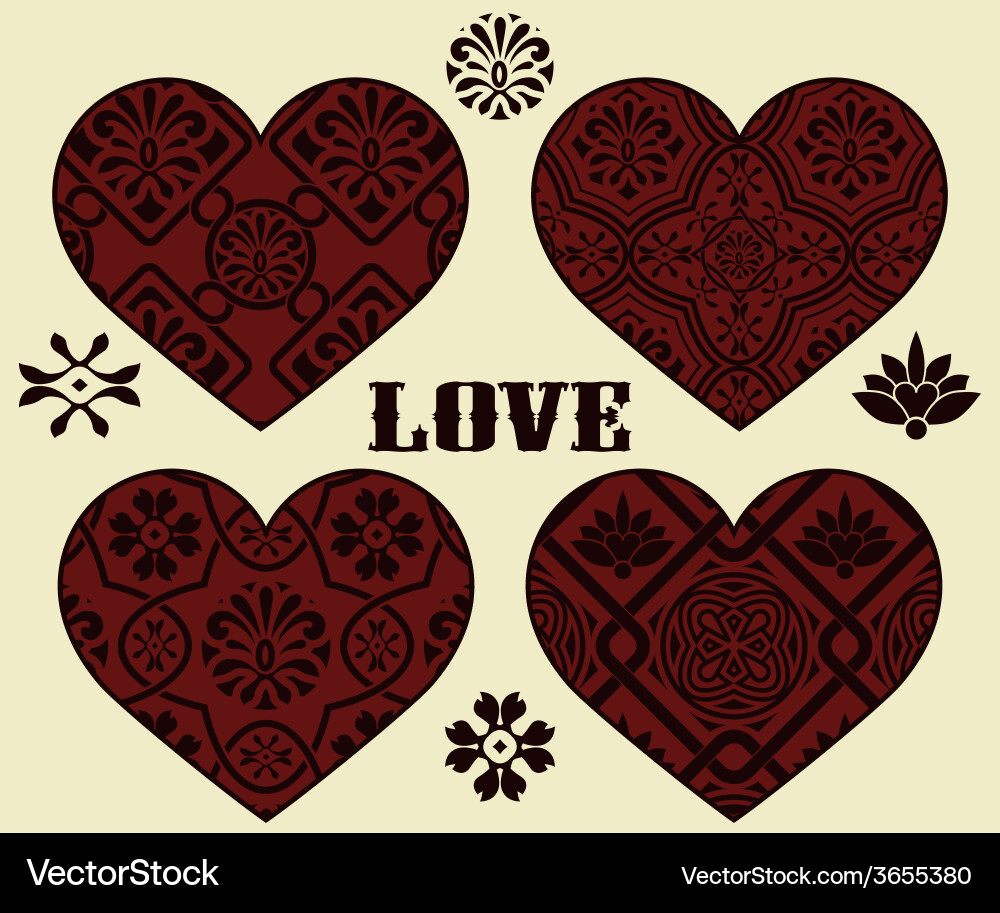 Valentines day design elements Royalty Free Vector Image