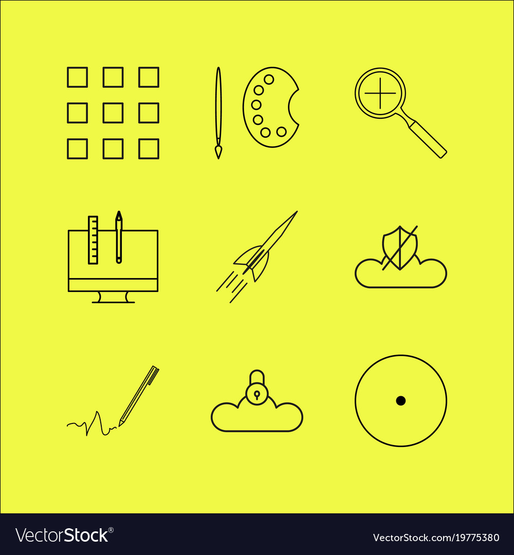 Web linear icon set simple outline icons