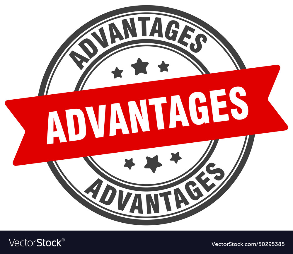 Advantages stamp label on transparent Royalty Free Vector