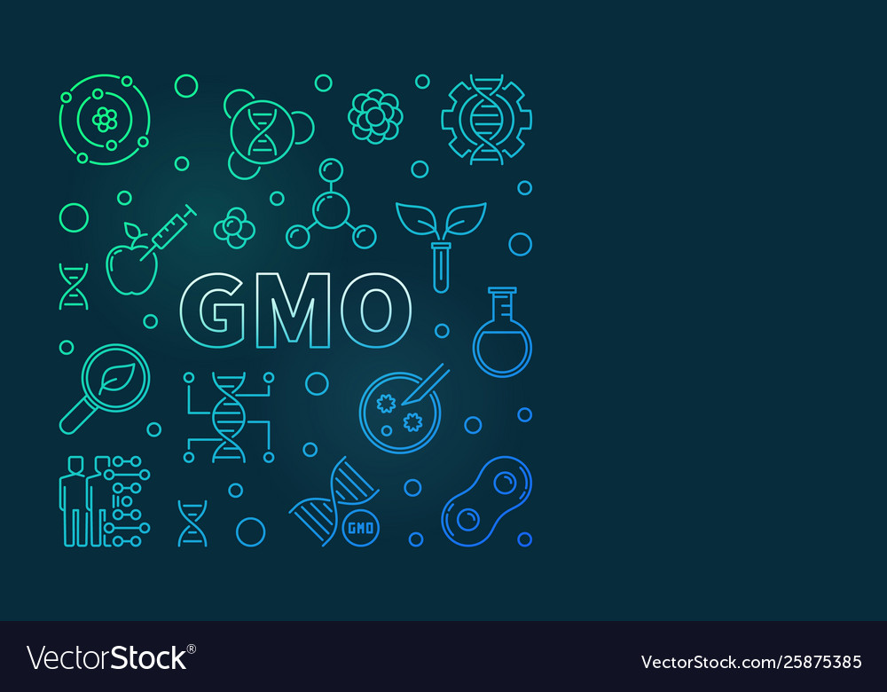 Gmo colored square line banner or design