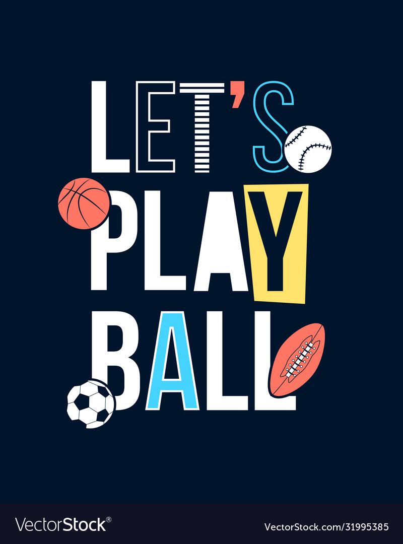 Hand drawing balls print design with slogan Vector Image