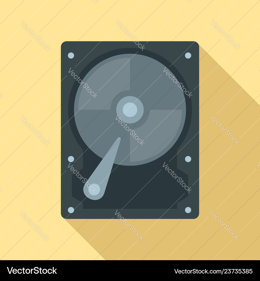 Hard disk icon flat style Royalty Free Vector Image