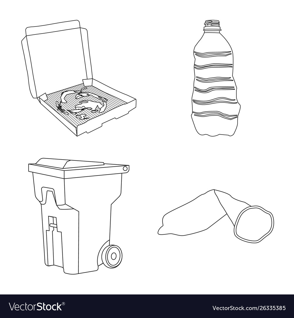 Isolated object garbage and ecology logo set vector image Isolated object garbage and ecology logo set