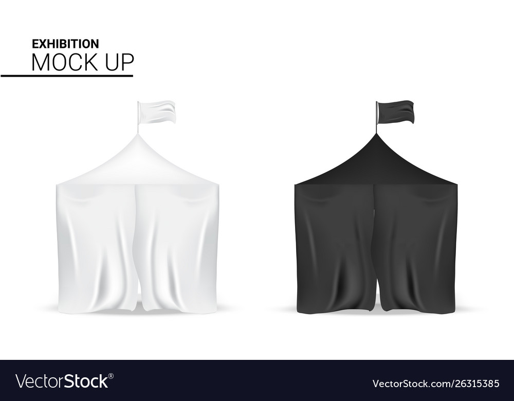 Mock up realistic circus tent display pop booth