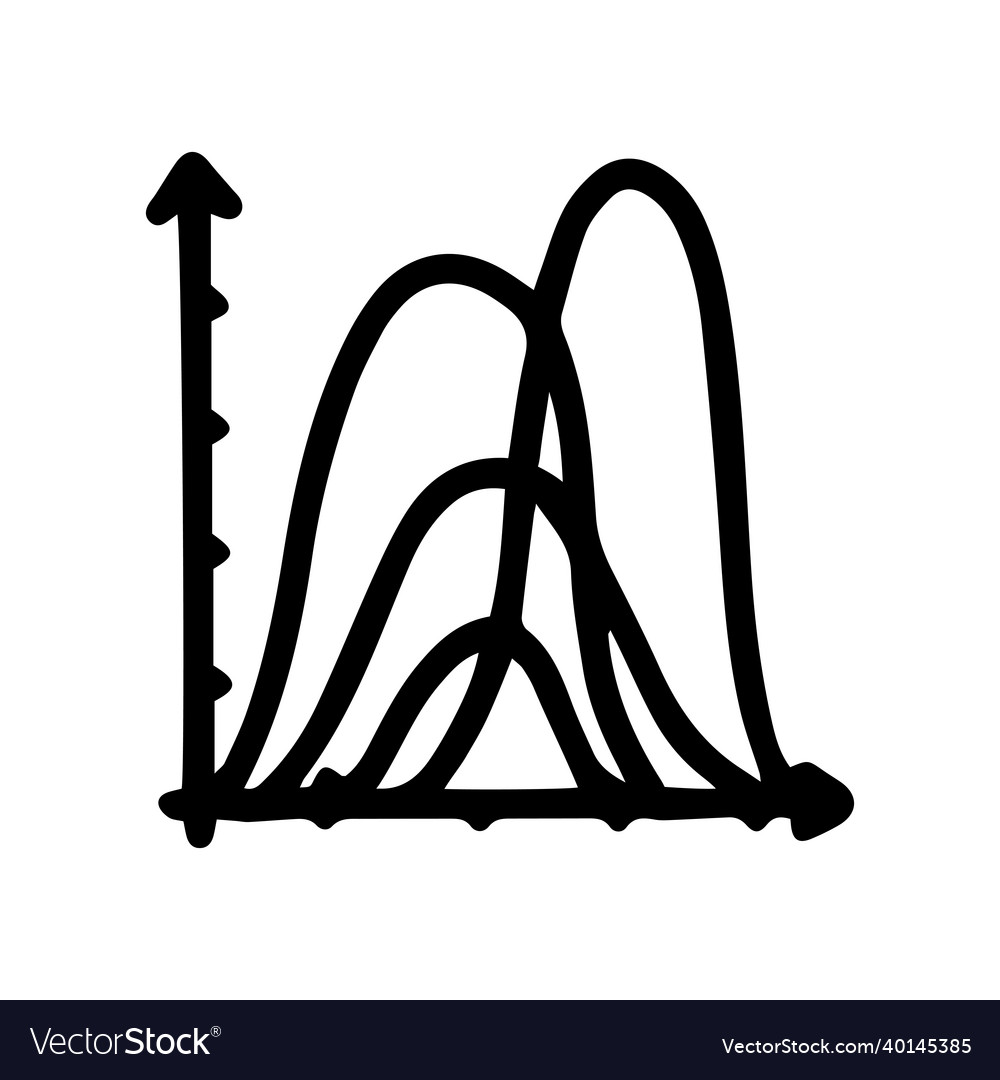 Normal distribution graph line doodle vector image Normal distribution graph line doodle