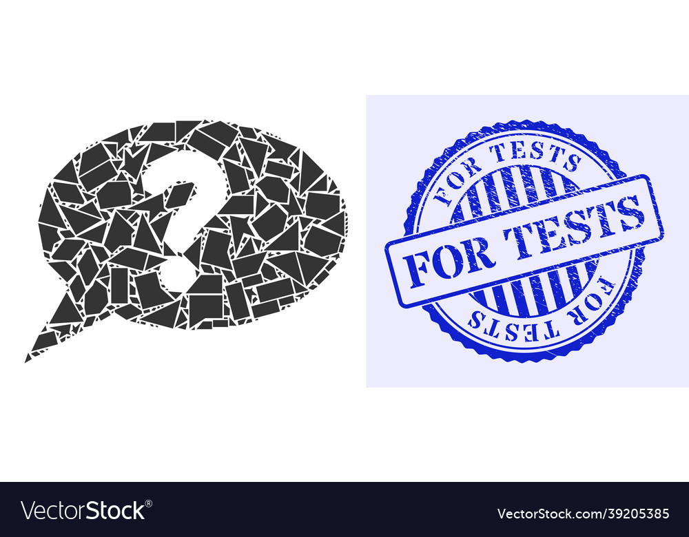 Shard mosaic unknown message icon with for tests vector image Shard mosaic unknown message icon with for tests