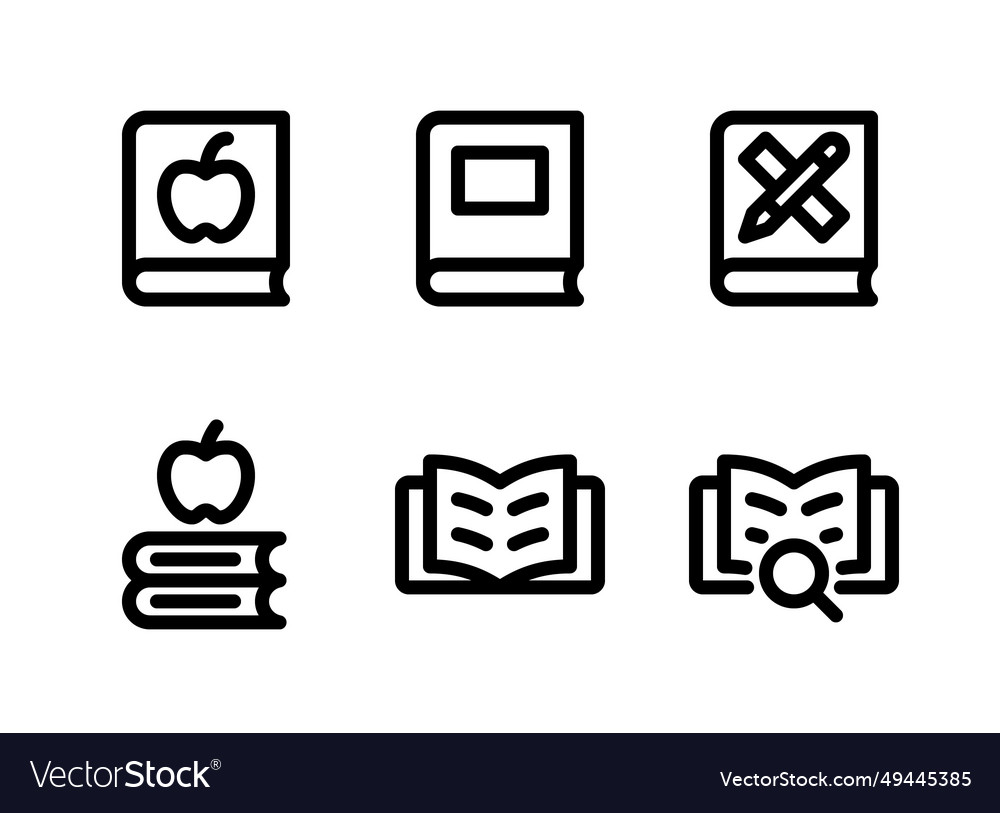 Simple set of back to school related line icons