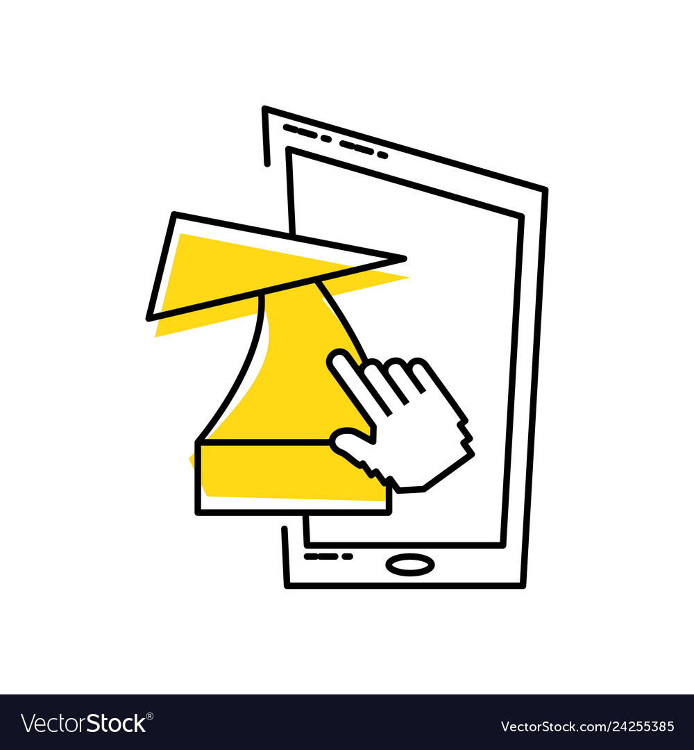 Smartphone device with arrow up