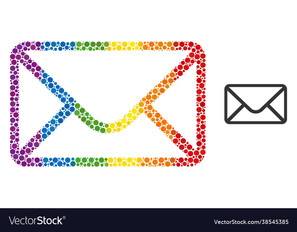 Spectrum mail envelope mosaic icon circles Vector Image