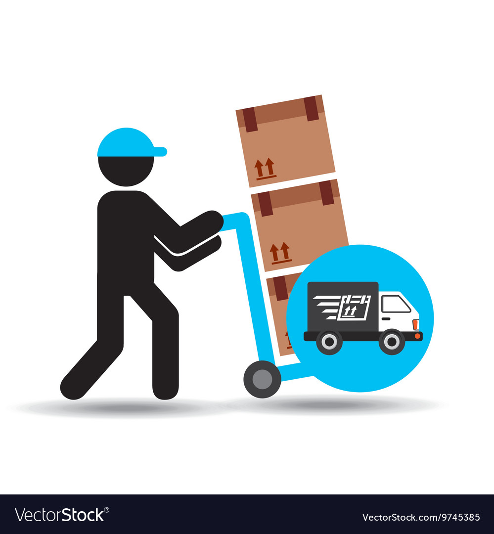 Transportation delivery service box warehouse Vector Image