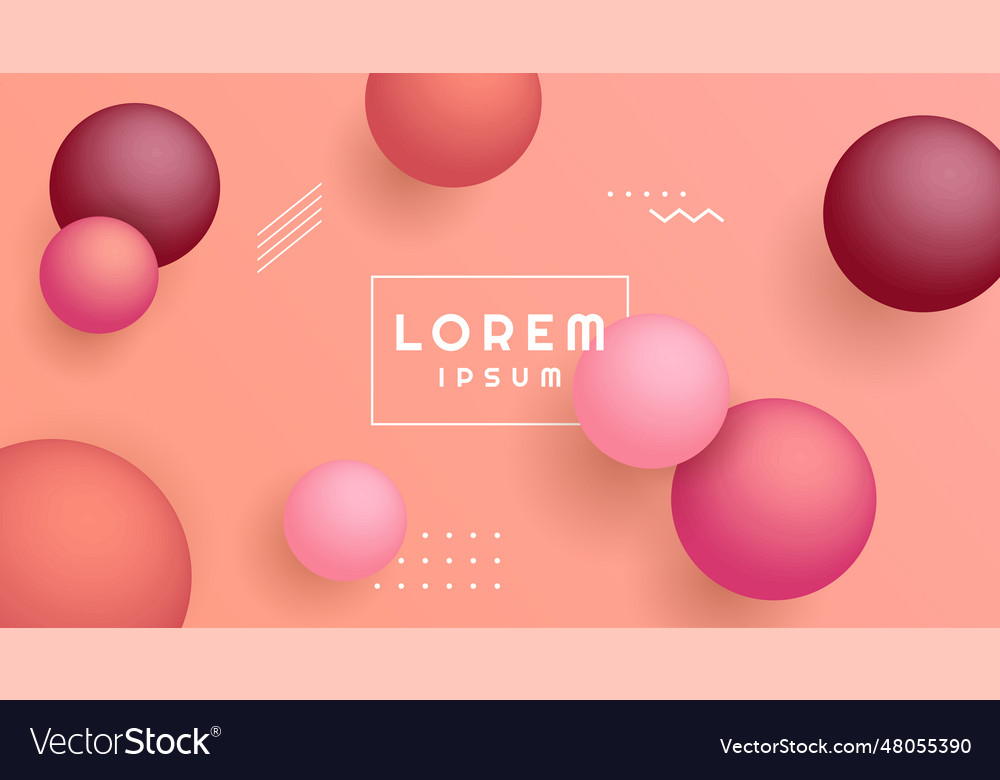 Abstract 3d sphere background of gradient balls