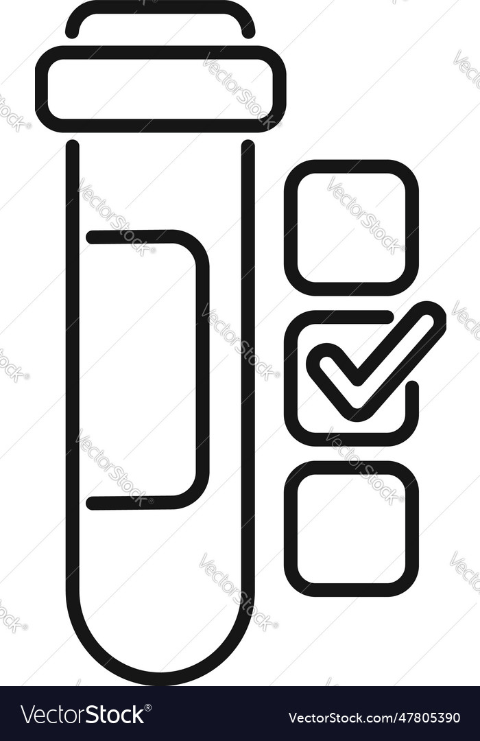 Approved test result icon outline medical Vector Image