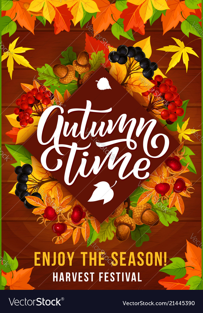 Autumn season harvest festival invitation poster