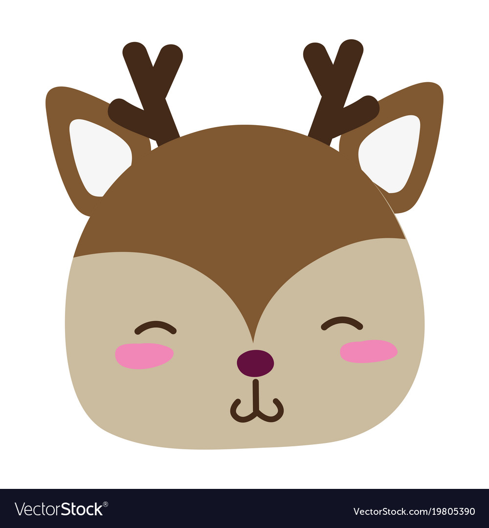 Colorful shy deer head wild animal