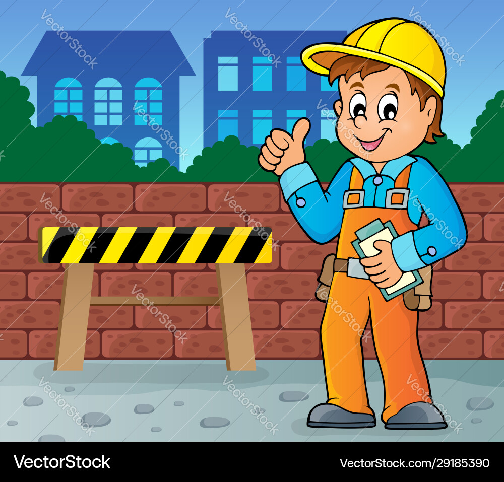 Construction worker theme image 4 Royalty Free Vector Image