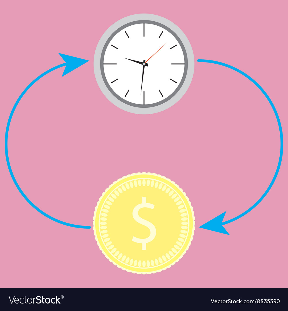Cycle time and money Royalty Free Vector Image