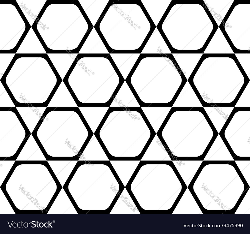 Design seamless monochrome hexagon pattern