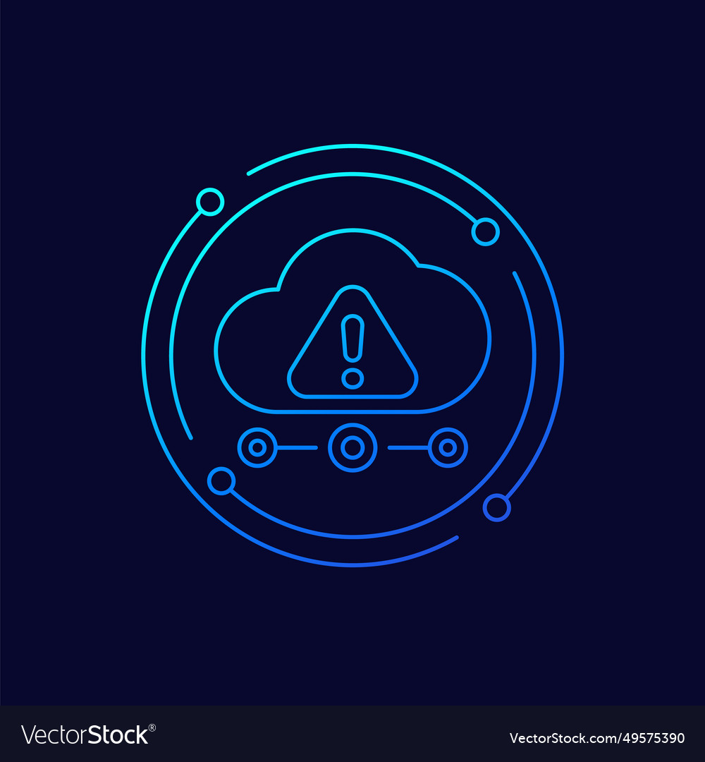 Error in a cloud icon linear design