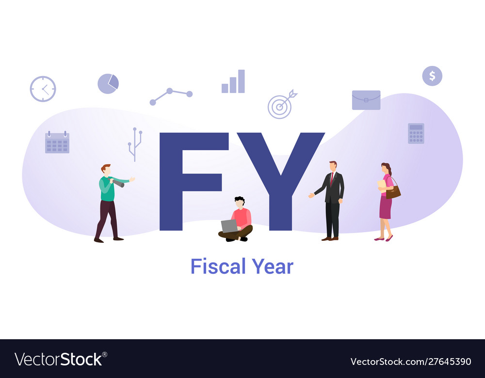 Fy fiscal year concept with big word or text and Vector Image