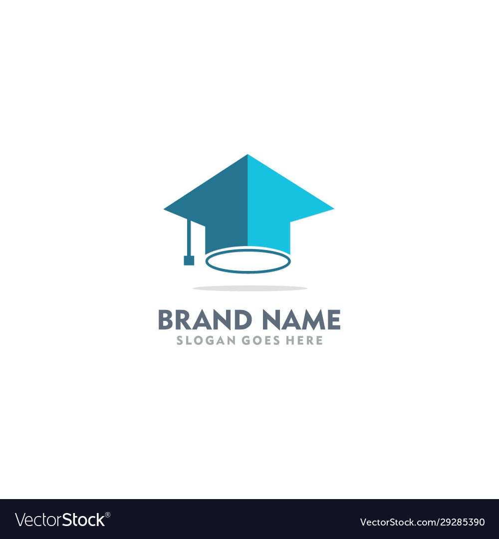 Graduation hat university logo Royalty Free Vector Image