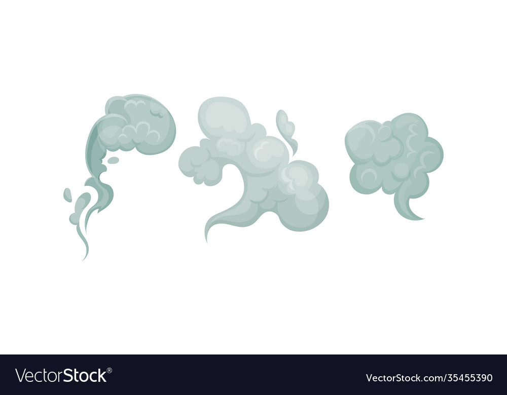 Grey plumes or swirls smoke fog set