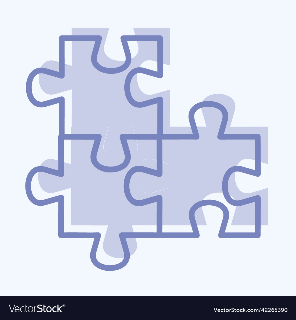 Icon puzzles suitable for programming symbol two vector image Icon puzzles suitable for programming symbol two