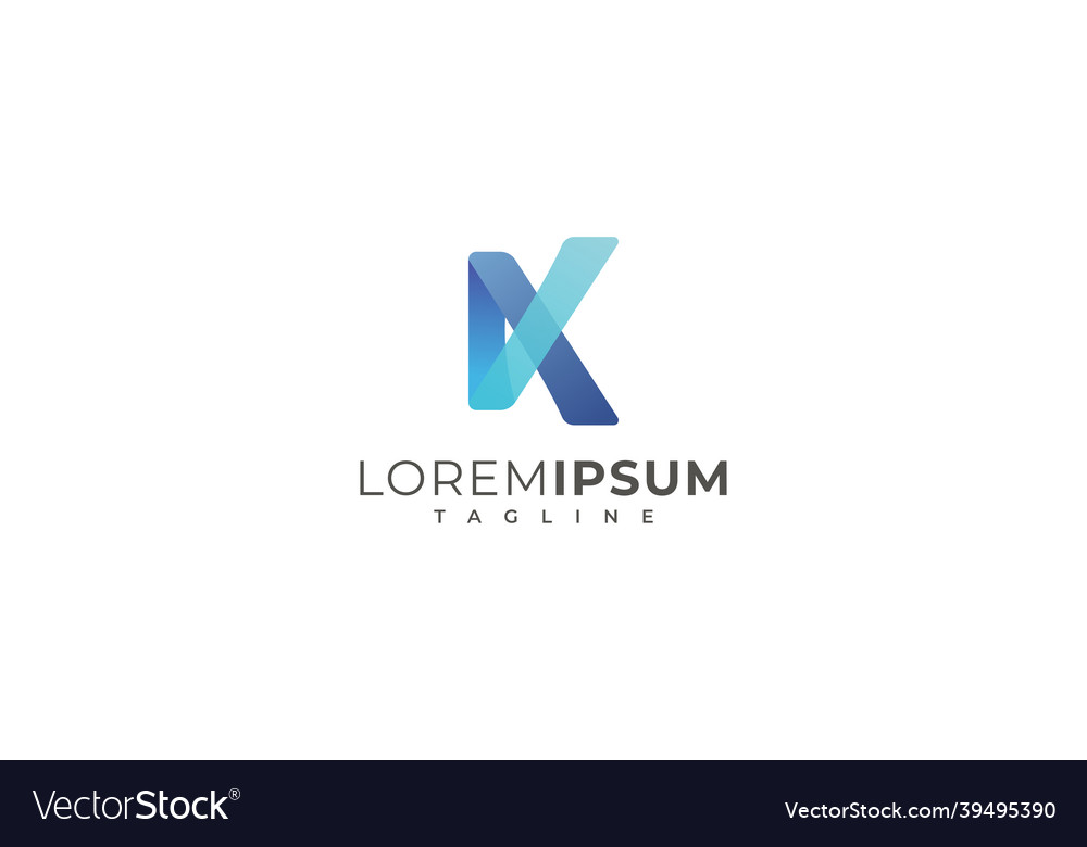 Letter k creative 3d blue colour logo