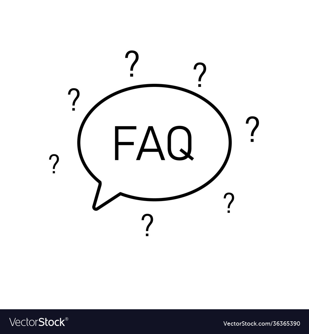 Questions speech bubble icon faq chat symbol vector image Questions speech bubble icon faq chat symbol