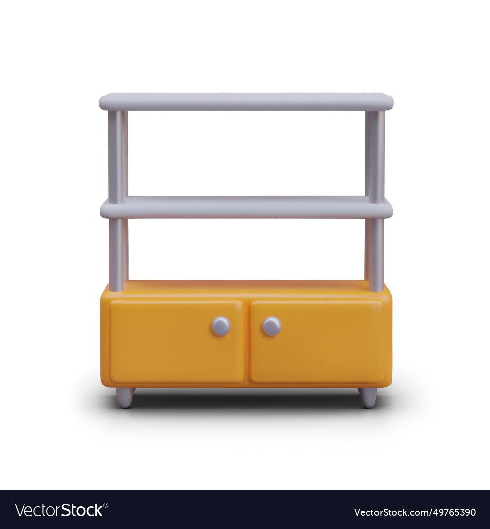 Realistic bookcase front view empty vector image Realistic bookcase front view empty