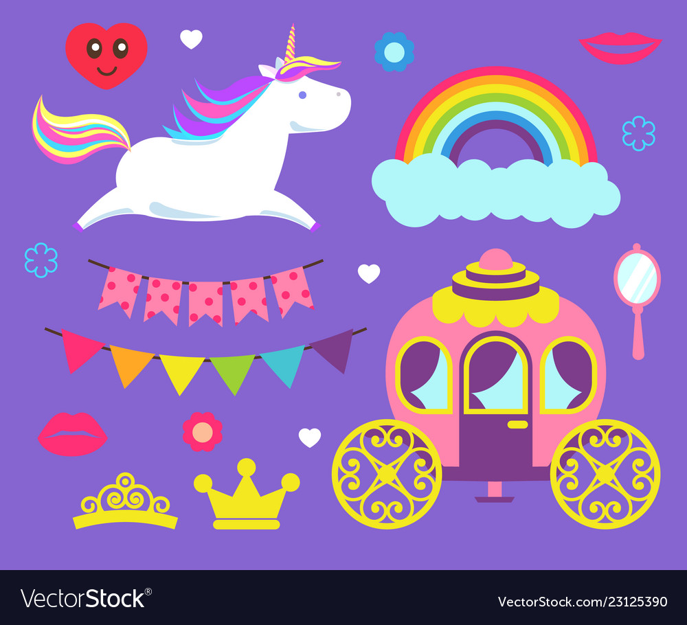 Einhorn und Regenbogen Prinzessin Party Set