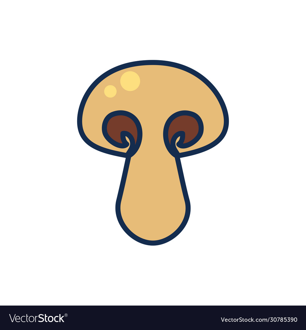 Vegetables and fruits concept half mushroom icon