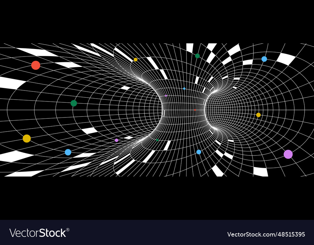 Abstract tunnel wireframe structure colorful vector image Abstract tunnel wireframe structure colorful