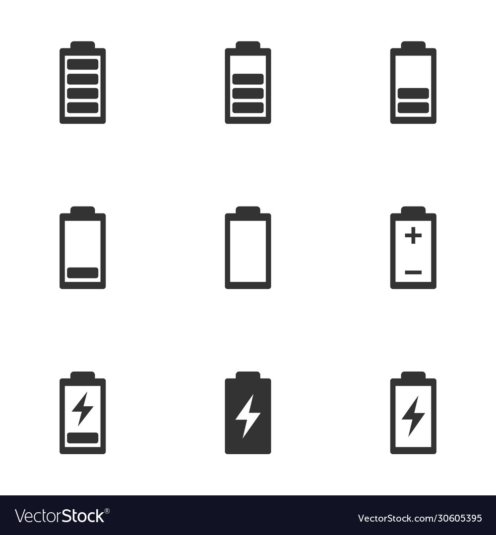 Battery life icon set battery charge indicator Vector Image