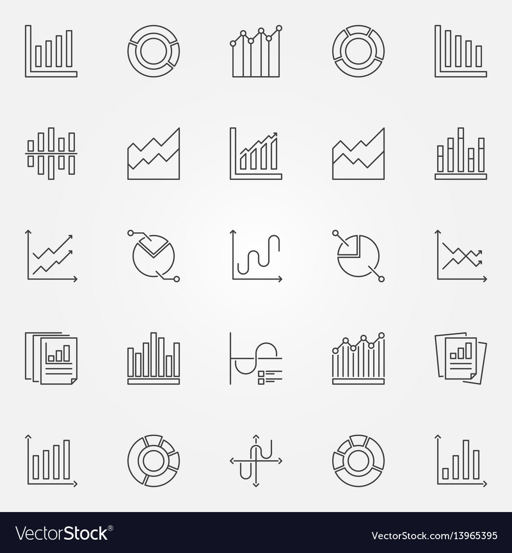 Diagram and graph icons set