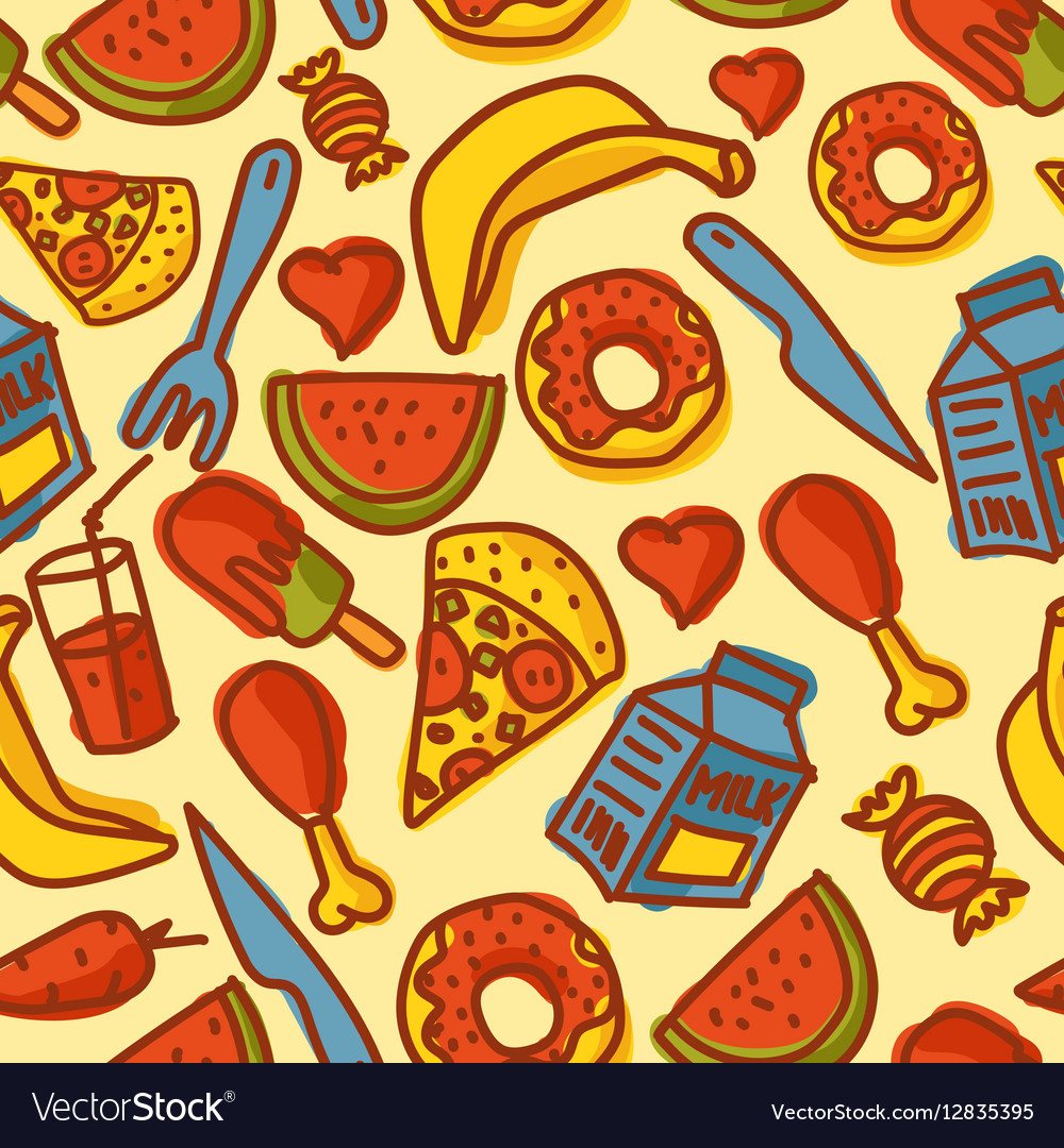 Hand made food seamless pattern