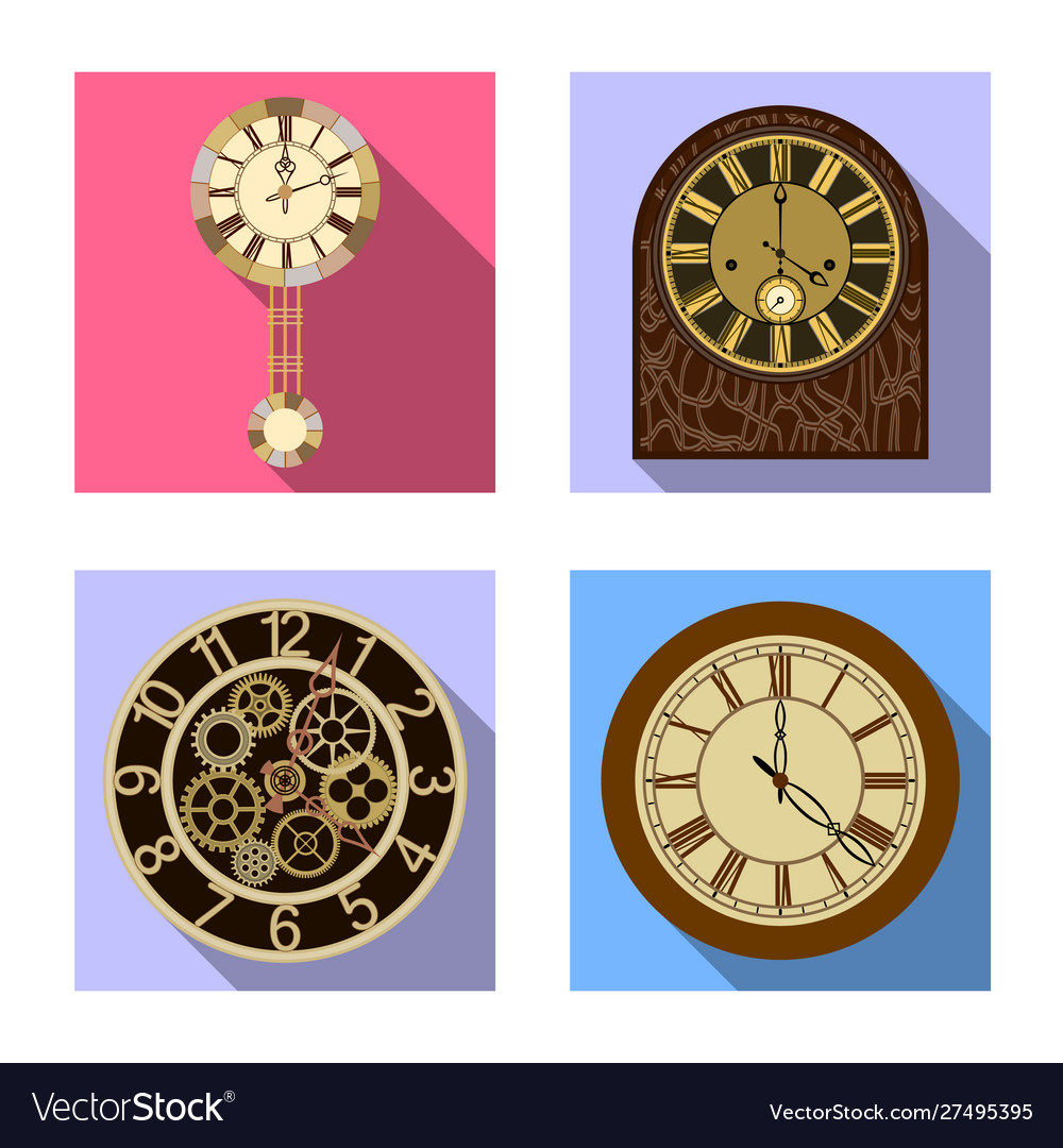 Isolated object clock and time sign collection