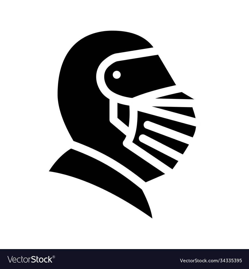 Ritter Helm Glyph Symbol schwarz