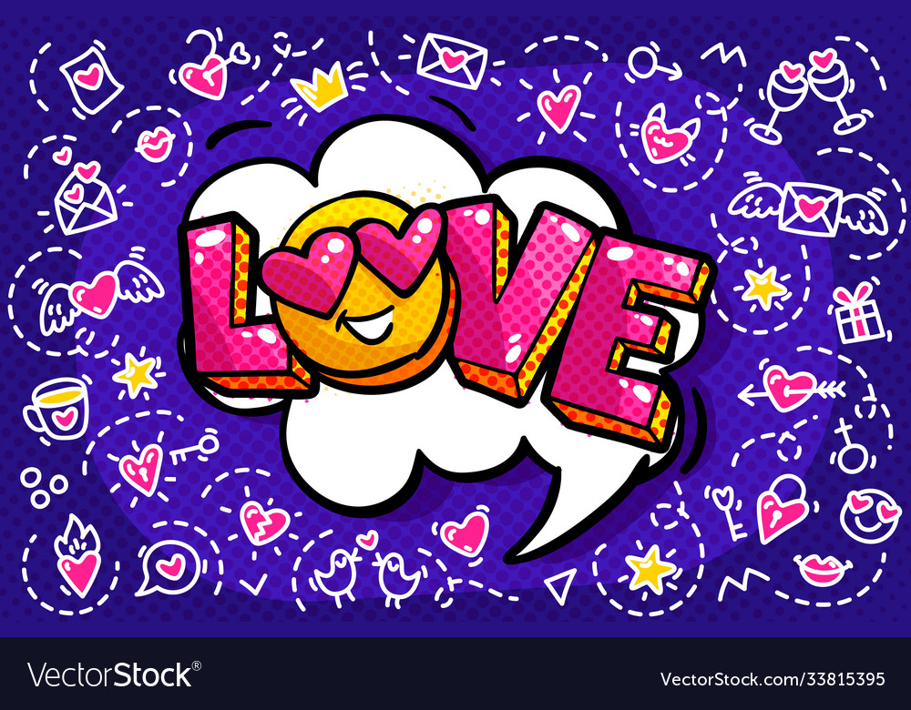 Liebe Wort Bubble - Pop Art