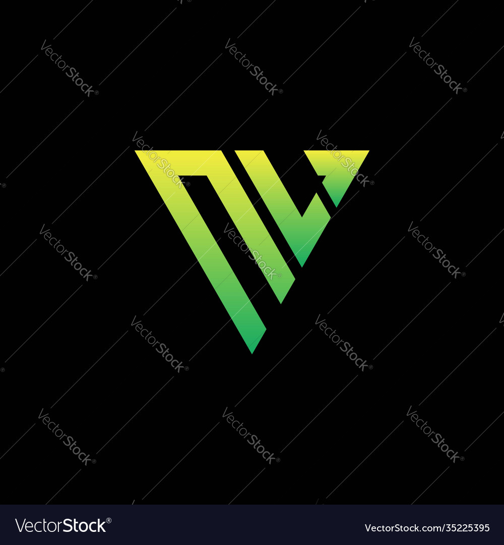 N l initial triangle logo monogram