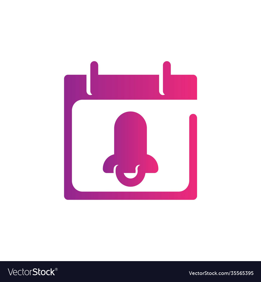 Reminder gradient icon calendar and date on white vector image Reminder gradient icon calendar and date on white