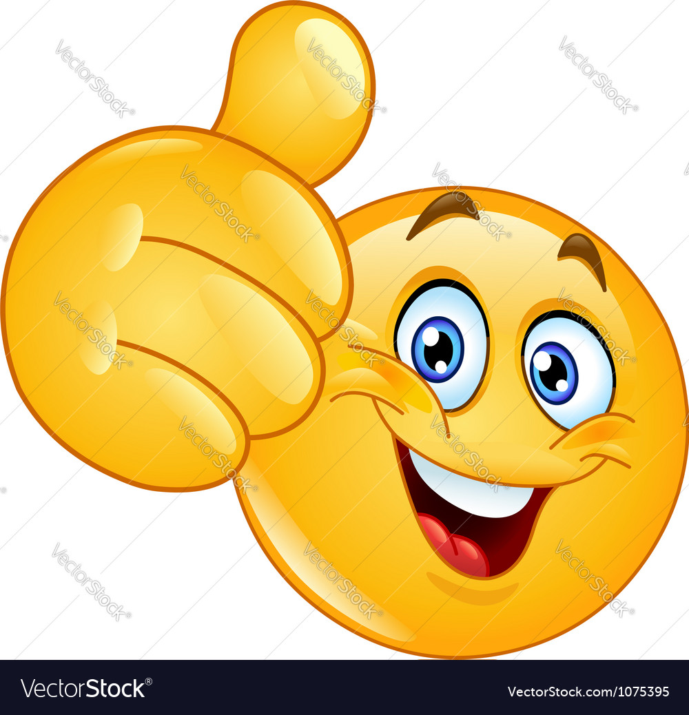 Thumb up  emoticon Royalty Free Vector Image VectorStock