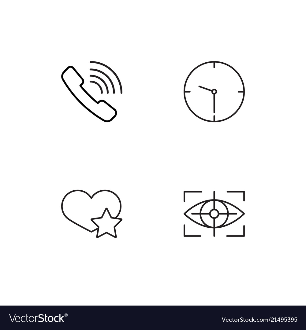 Time linear icons set simple outline