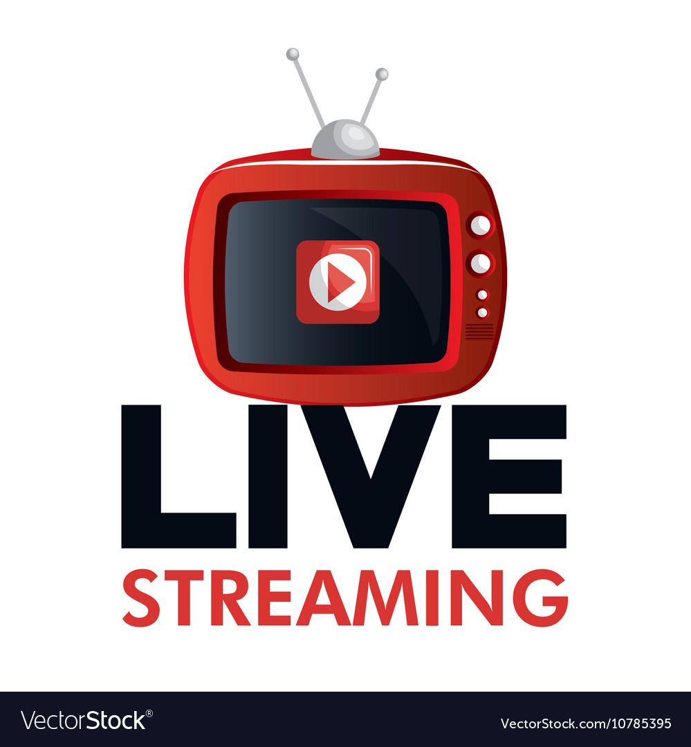 Tv video play live streaming graphic Royalty Free Vector