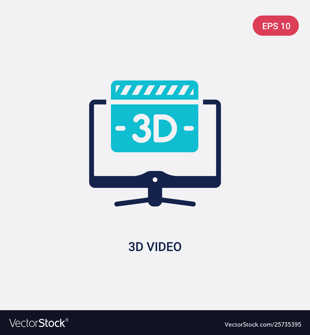 Zwei Farbe 3d Video-Icon von Kino Konzept