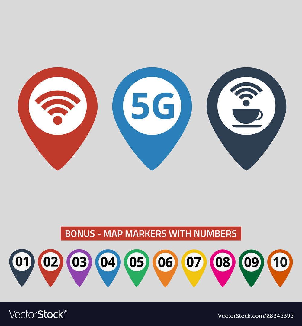 WLAN-Verbindung Kartenzeiger auf grauem Hintergrund vector image WLAN-Verbindung Kartenzeiger auf grauem Hintergrund