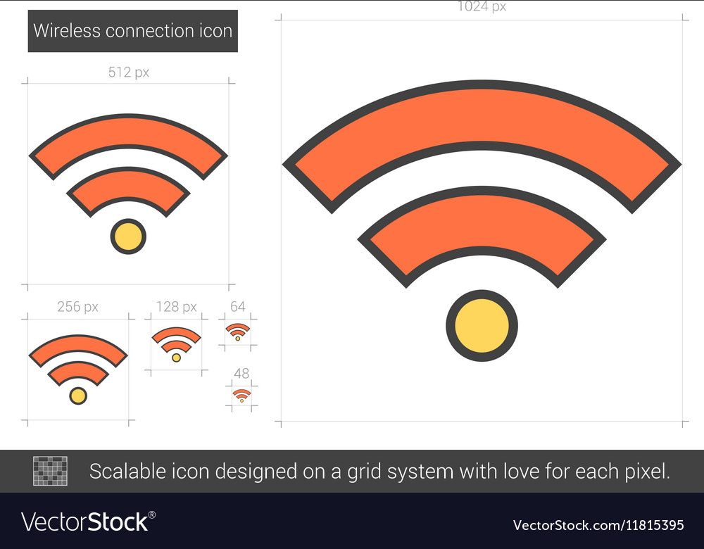 Wireless connection line icon