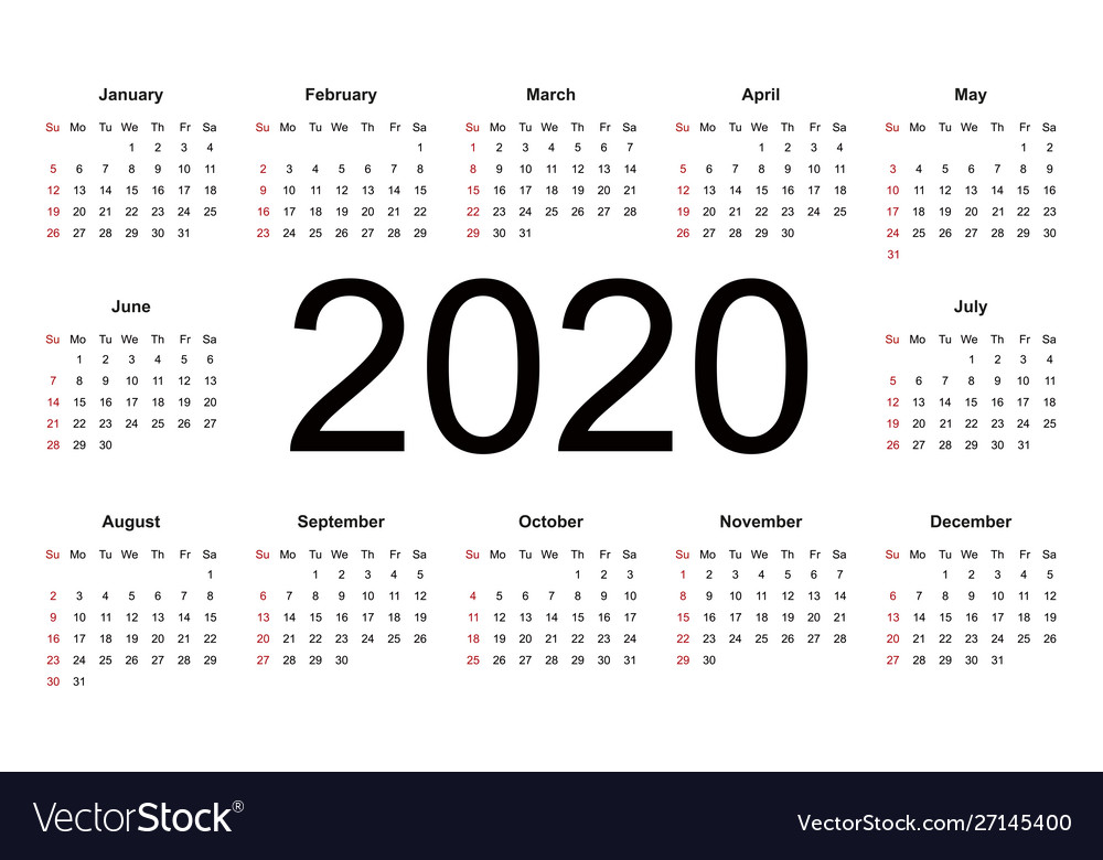 2020 Calendar - Simple Style